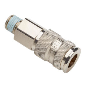 1/4 inch BSPT Male Coupling, Nickel Plated Brass
