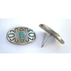 Oval Nickel Oxford Turquoise Decorative Upholstery Nail